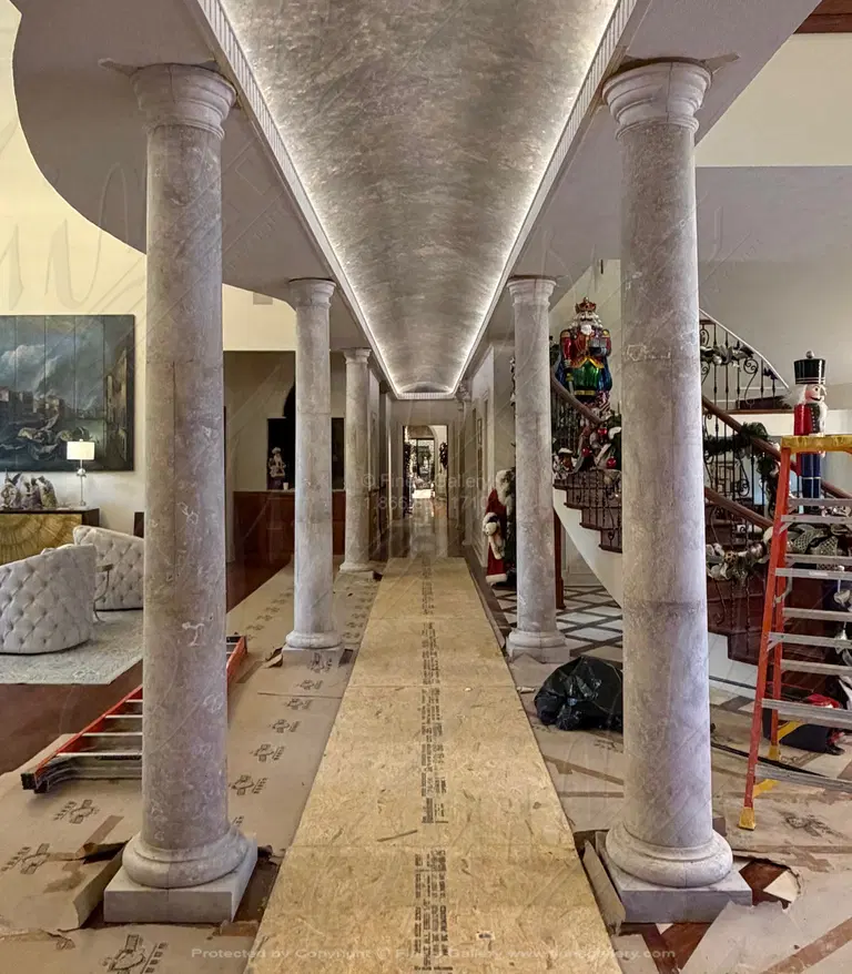 Set of 5 Tuscan Style Columns in Classic Light Travertine (…